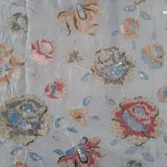 Dyeable Chiffon Embroidered Fabric