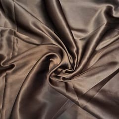 Dark Brown Colour Poly Satin Fabric (N210)