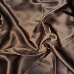 Dark Brown Colour Poly Satin Fabric (N210)