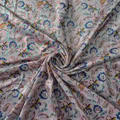 Light Purple Colour Velvet Printed Fabric