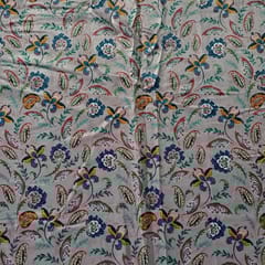 Light Purple Colour Velvet Printed Fabric