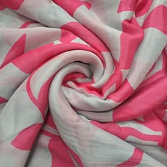 Majenta Colour Chiffon Printed Fabric