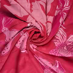 Red Colour Georgette Printed Fabric