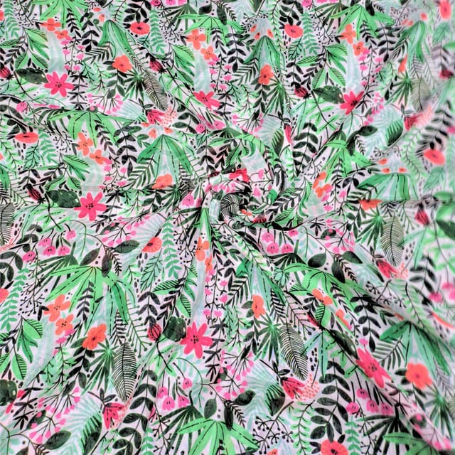 Multi Colour Chiffon Printed Fabric
