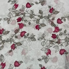 Grey Colour Georgette Printed Fabric