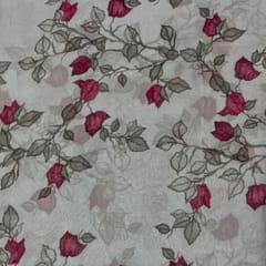 Grey Colour Georgette Printed Fabric
