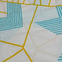 Cream Colour Cotton Linen Printed Fabric