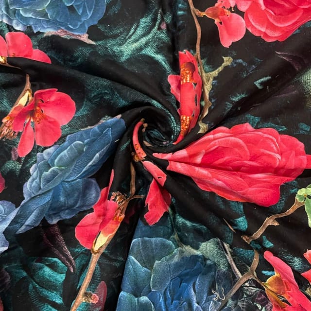 Multi Colour Cotton Linen Printed Fabric