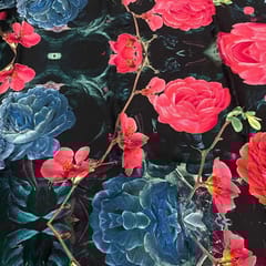 Multi Colour Cotton Linen Printed Fabric