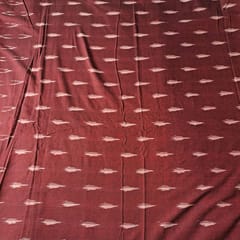 Maroon Colour Cotton Ikat Fabric