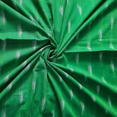 Green Colour Cotton Ikat Fabric