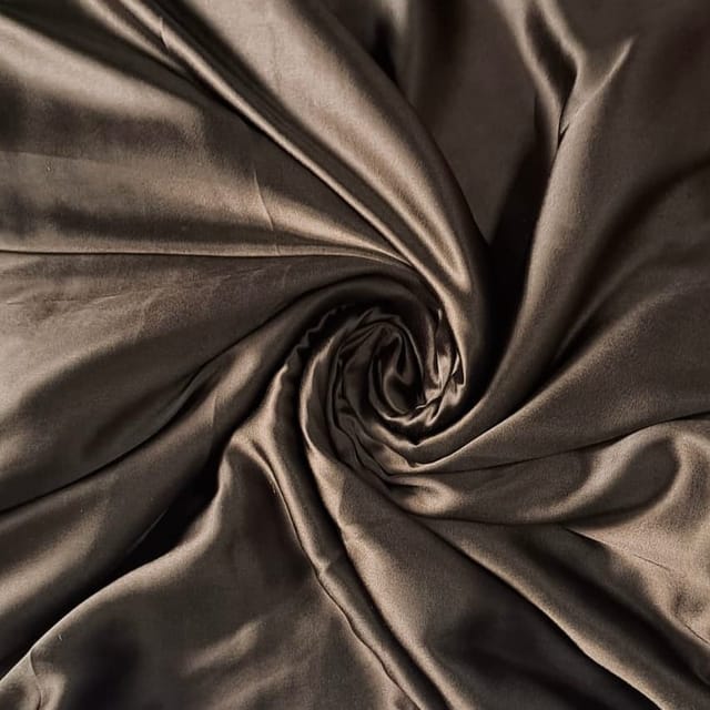 Brown Colour Poly Satin Fabric (N230)