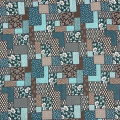 White Colour Cotton Linen Slub Printed Fabric