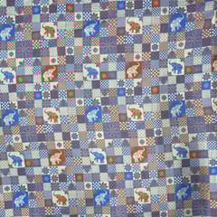 Multi Colour Cotton Linen Slub Printed Fabric