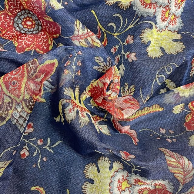 Multi Colour Organza Printed Fabric