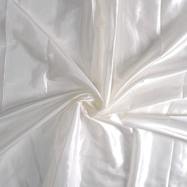 White Colour Poly Silk Fabric