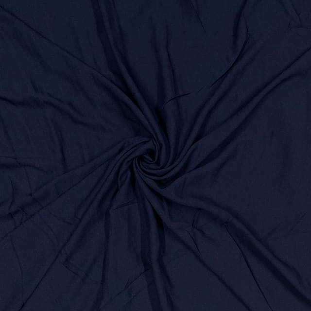 Navy Blue Colour Moss Crepe Fabric (N70DD)