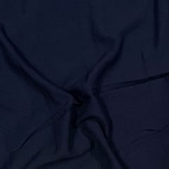 Navy Blue Colour Moss Crepe Fabric (N70DD)