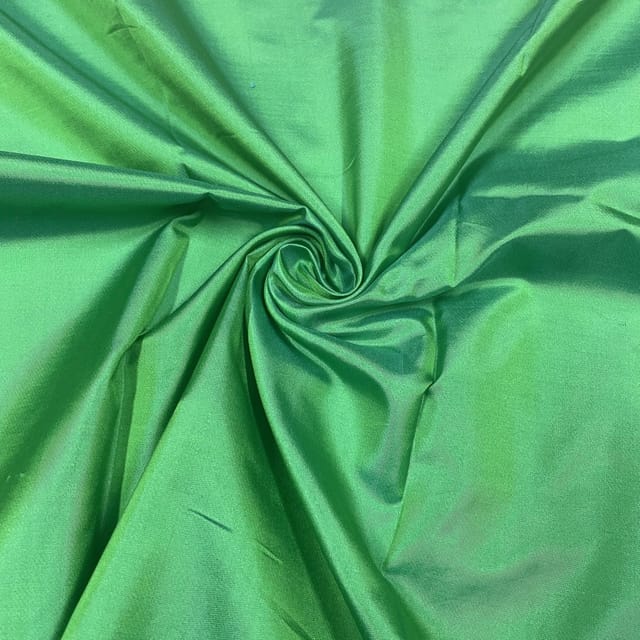 Green Colour Pure Satin Silk Fabric