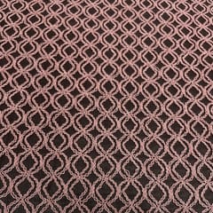 Pink Colour Net Embroidered Fabric