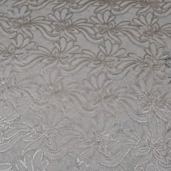 Light Gold Colour Net Embroidered Fabric