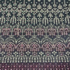Light Gold Colour Net Embroidered Fabric