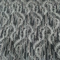 Sky Blue Colour Net Embroidered Fabric