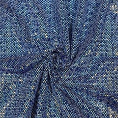 Blue Colour Net Embroidered Fabric