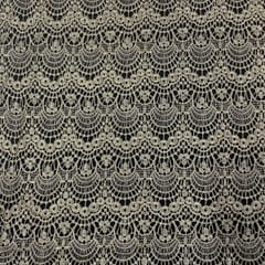 Golden Colour Net Embroidered Fabric