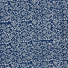 Indigo Colour Cambric Cotton Printed Fabric