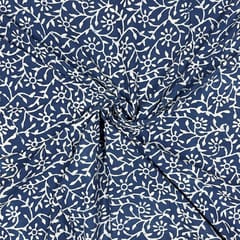 Indigo Colour Cambric Cotton Printed Fabric
