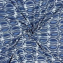 Indigo Colour Cambric Cotton Printed Fabric