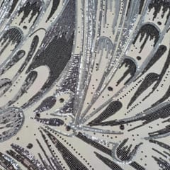 Grey Colour Sequins Embroidered Fabric