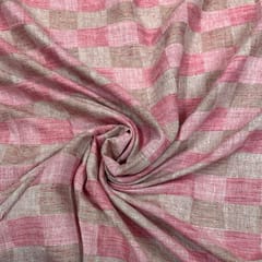 Pink Colour Yarn Dyed Cotton Fabric