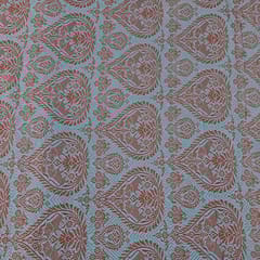 Sky Blue Colour Corduroy Printed Fabric