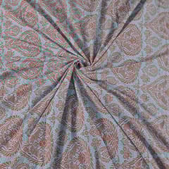 Sky Blue Colour Corduroy Printed Fabric