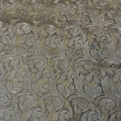 Golden Colour Net Embroidered Fabric