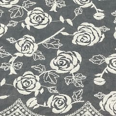 White Colour Net Embroidered Fabric
