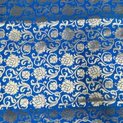 Blue Colour Pure Brocade Fabric