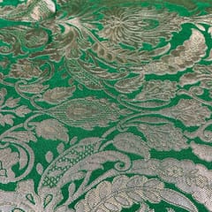 Light Green Colour Pure Brocade Fabric