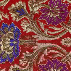 Red Colour Pure Brocade Fabric