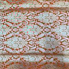 Orange Colour Pure Brocade Fabric