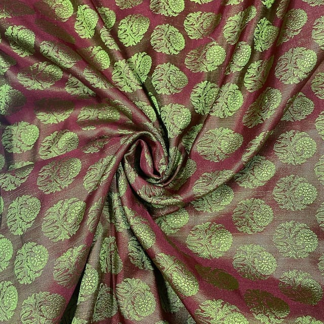 Green Colour Pure Tanschui Silk Fabric