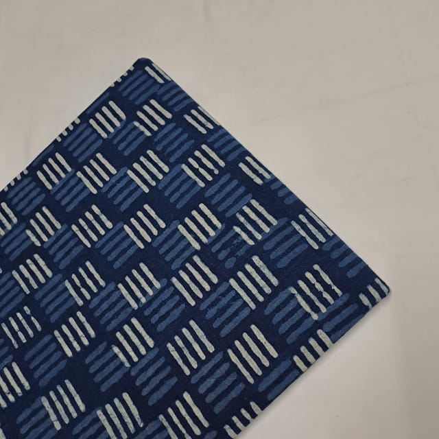 Indigo Colour Cambric Cotton Dabu Printed Fabric