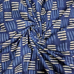 Indigo Colour Cambric Cotton Dabu Printed Fabric