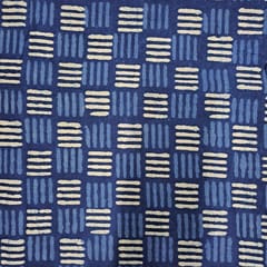 Indigo Colour Cambric Cotton Dabu Printed Fabric