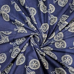 Indigo Colour Cambric Cotton Dabu Printed Fabric