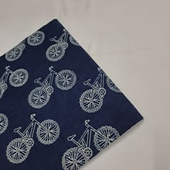Indigo Colour Cambric Cotton Dabu Printed Fabric