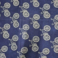 Indigo Colour Cambric Cotton Dabu Printed Fabric