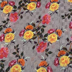 Move Colour Pure Silk Checknet Printed Fabric